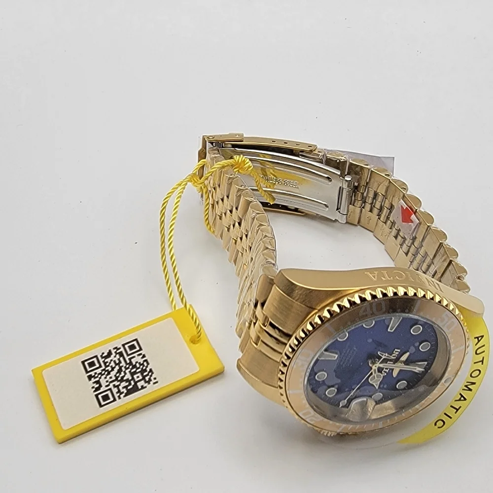 NEW Invicta Pro Diver Navigator Automatic Men's Watch 42mm Gold Blue Dial 30097